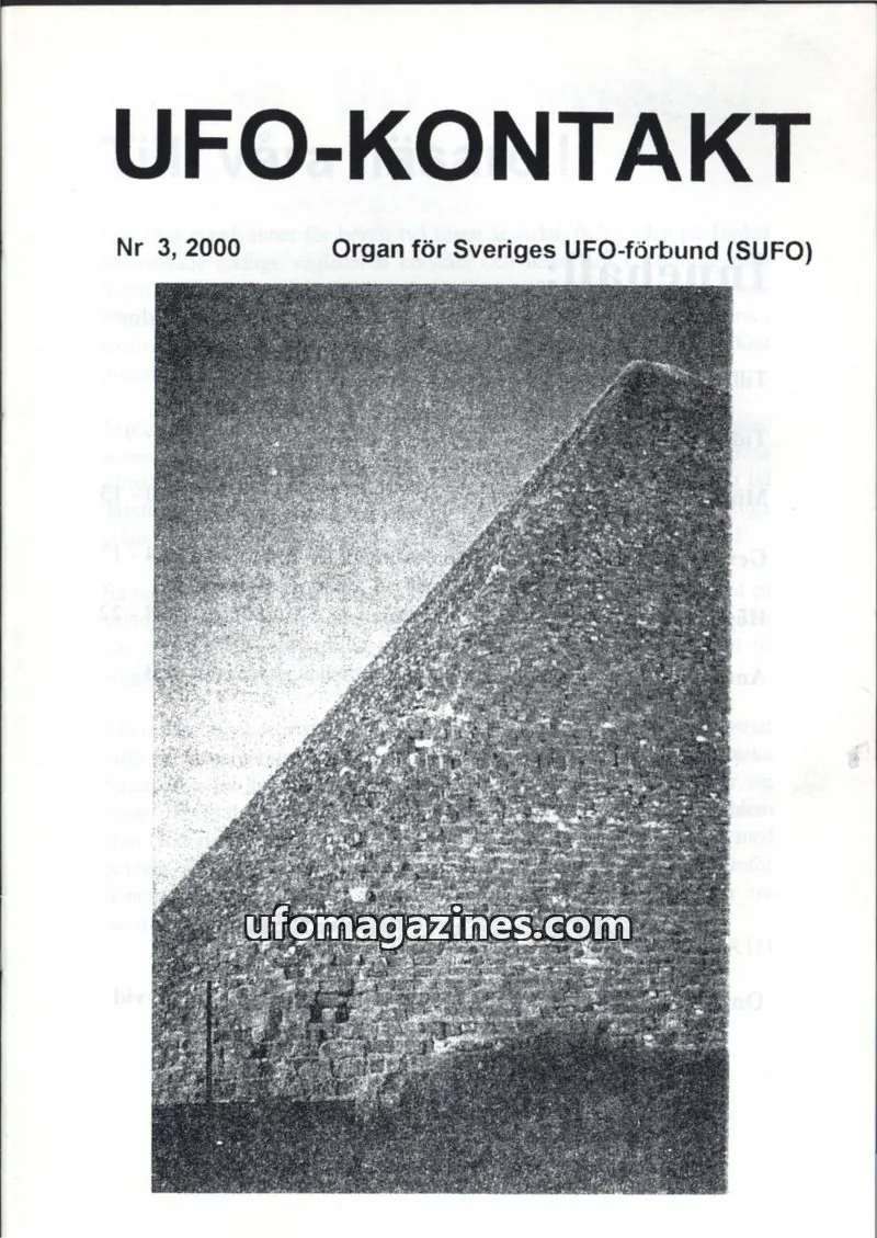Cover of UFO Kontakt (Sune Hjorth) issue Nr 3, 2000: UFO-KONTAKT