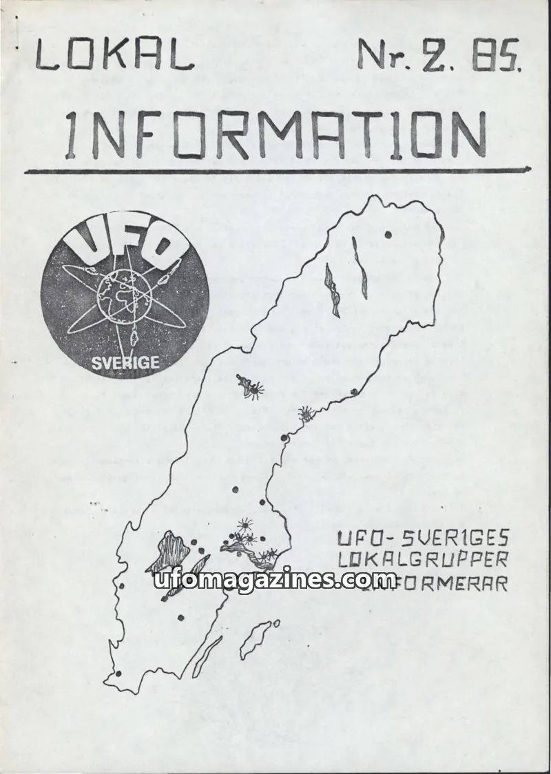 Cover of UFO Lokal Information (UFO-Sverige) issue 2. 85.: LOKAL INFORMATION