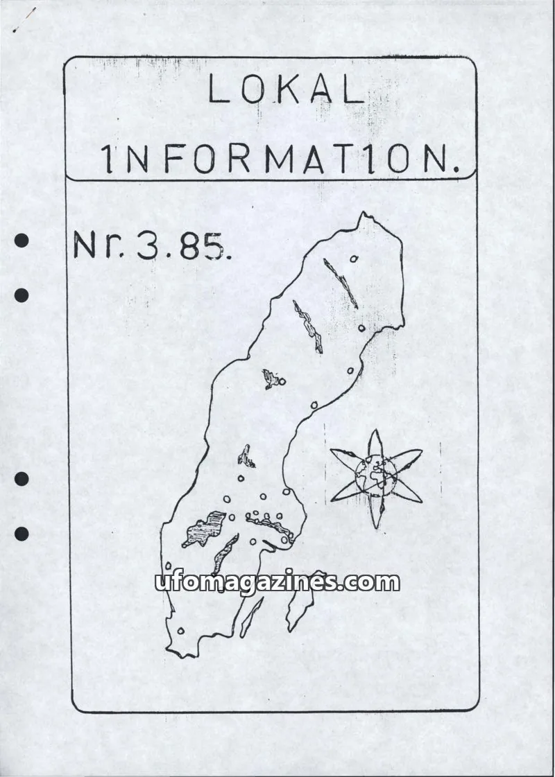 Cover of UFO Lokal Information (UFO-Sverige) issue 3.85: LOKAL INFORMATION