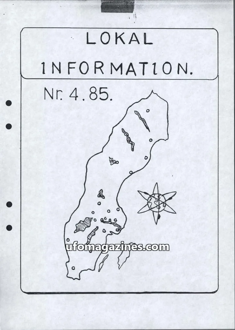 Cover of UFO Lokal Information (UFO-Sverige) issue 4.85: LOKAL INFORMATION