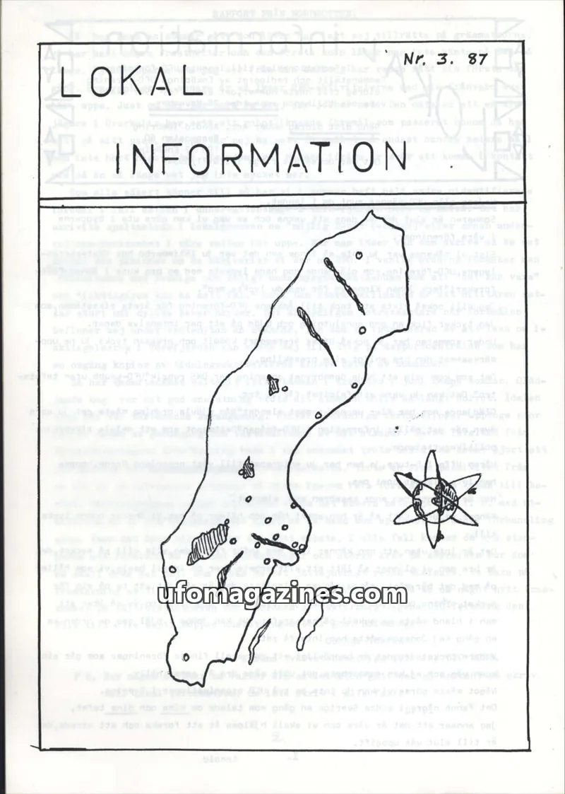 Cover of UFO Lokal Information (UFO-Sverige) issue Nr. 3. 87: LOKAL INFORMATION