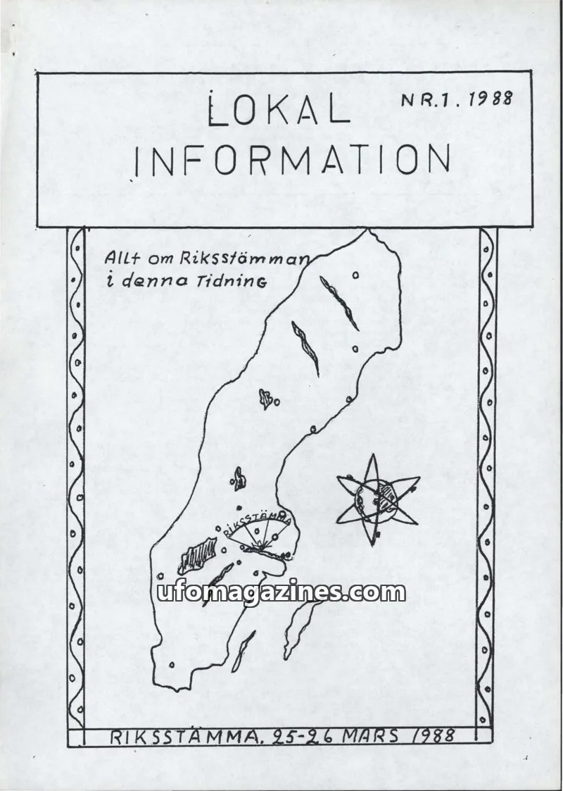 Cover of UFO Lokal Information (UFO-Sverige) issue NR.1.1988: LOKAL INFORMATION