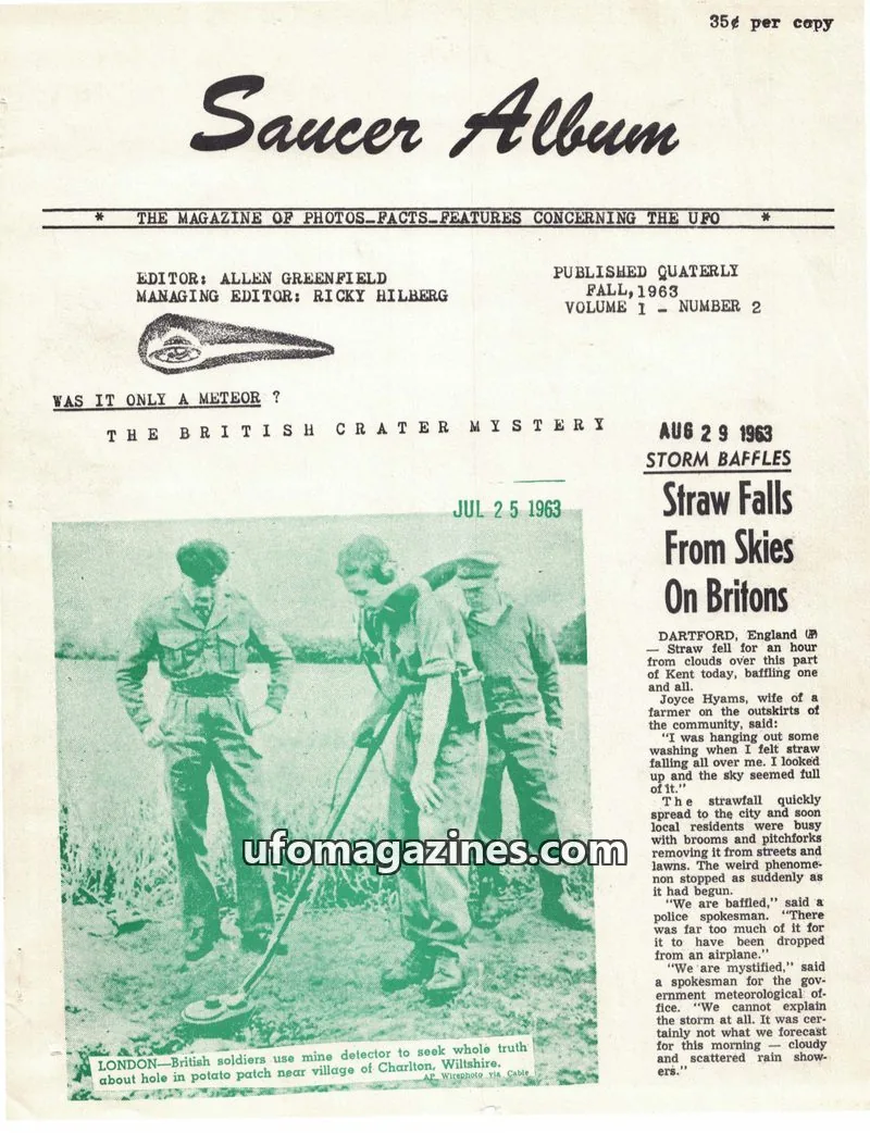 Cover of URCU publications, inc. issue VOLUME 1 NUMBER 2: Saucer Album
