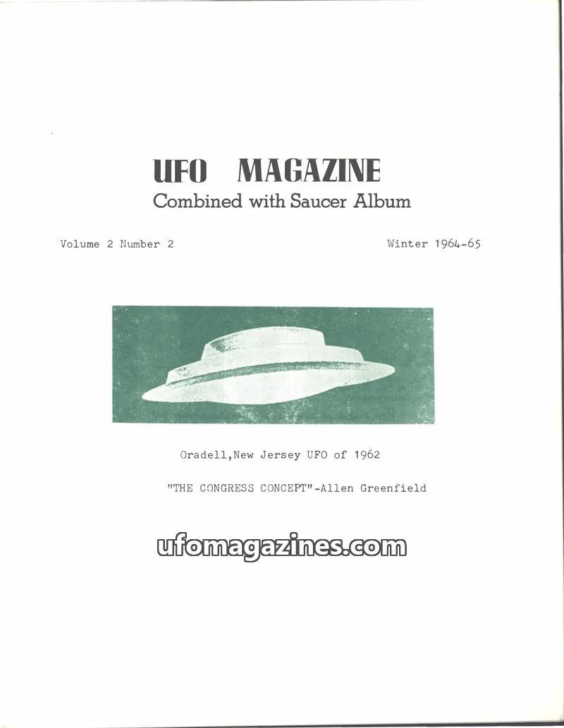 Cover of UFO Magazine Publications issue Volume 2 Number 2: UFO MAGAZINE Combined with Saucer Album