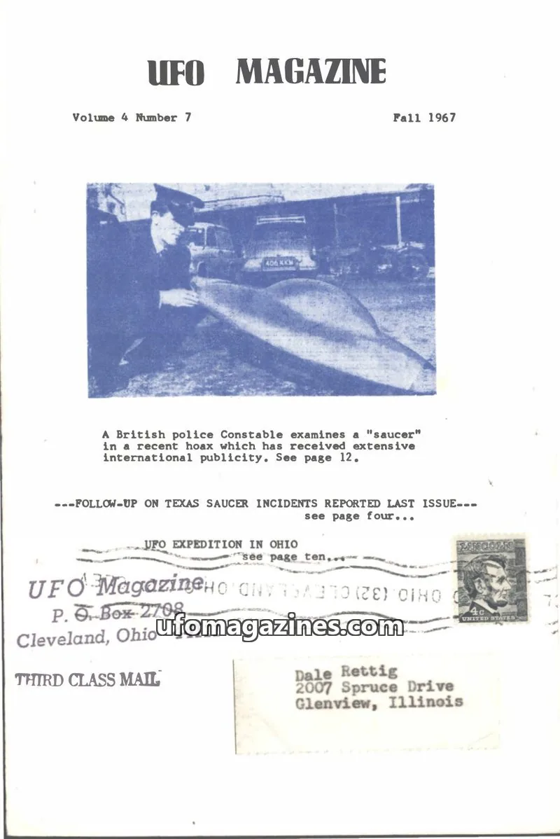 Cover of UFO Magazine Publications issue Volume 4 Number 7: UFO MAGAZINE