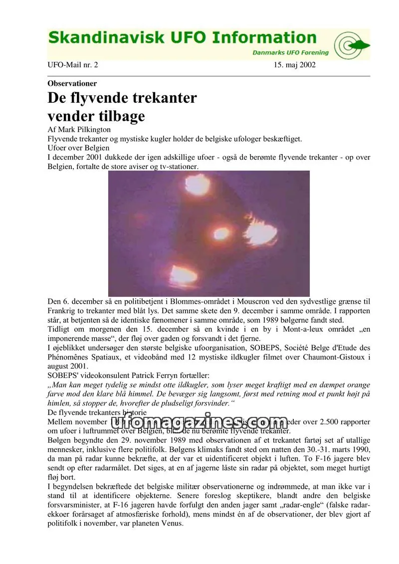 Cover of UFO Mail (SUFOI) issue nr. 2: Skandinavisk UFO Information