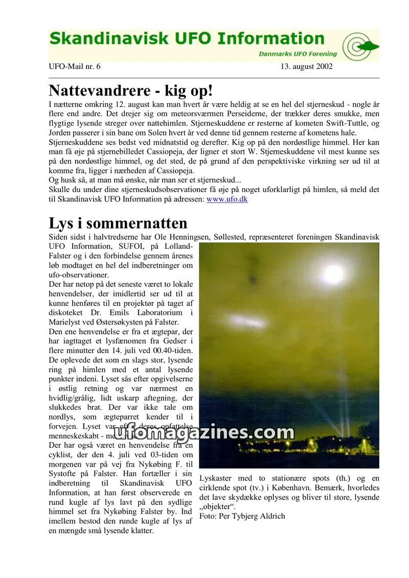Cover of UFO Mail (SUFOI) issue nr. 6: Skandinavisk UFO Information