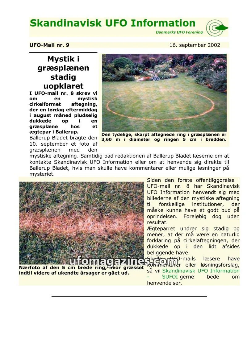 Cover of UFO Mail (SUFOI) issue 9: Skandinavisk UFO Information