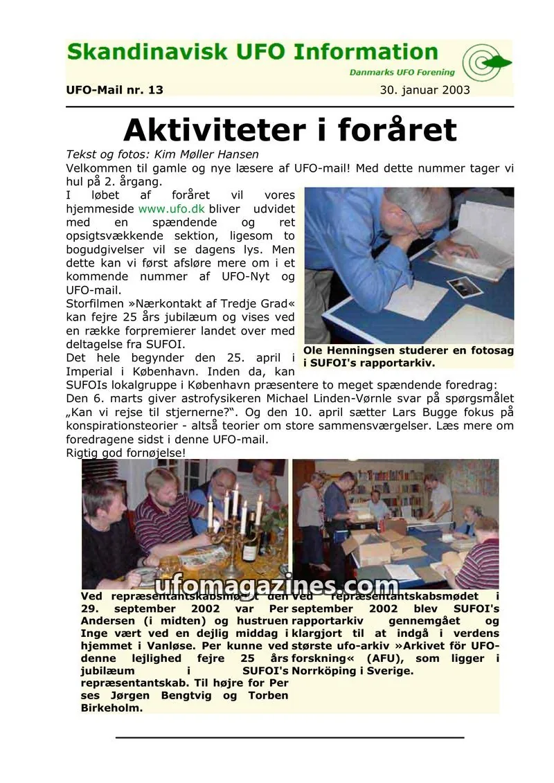 Cover of UFO Mail (SUFOI) issue nr. 13: Skandinavisk UFO Information