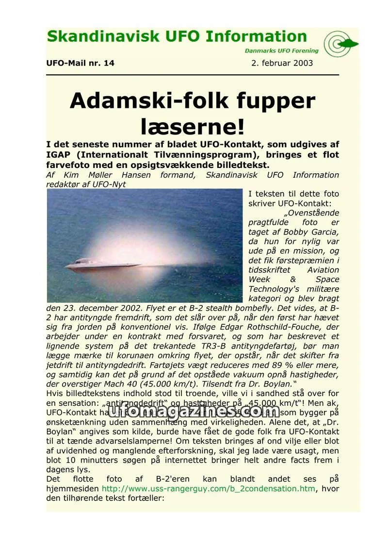 Cover of UFO Mail (SUFOI) issue 14: Skandinavisk UFO Information