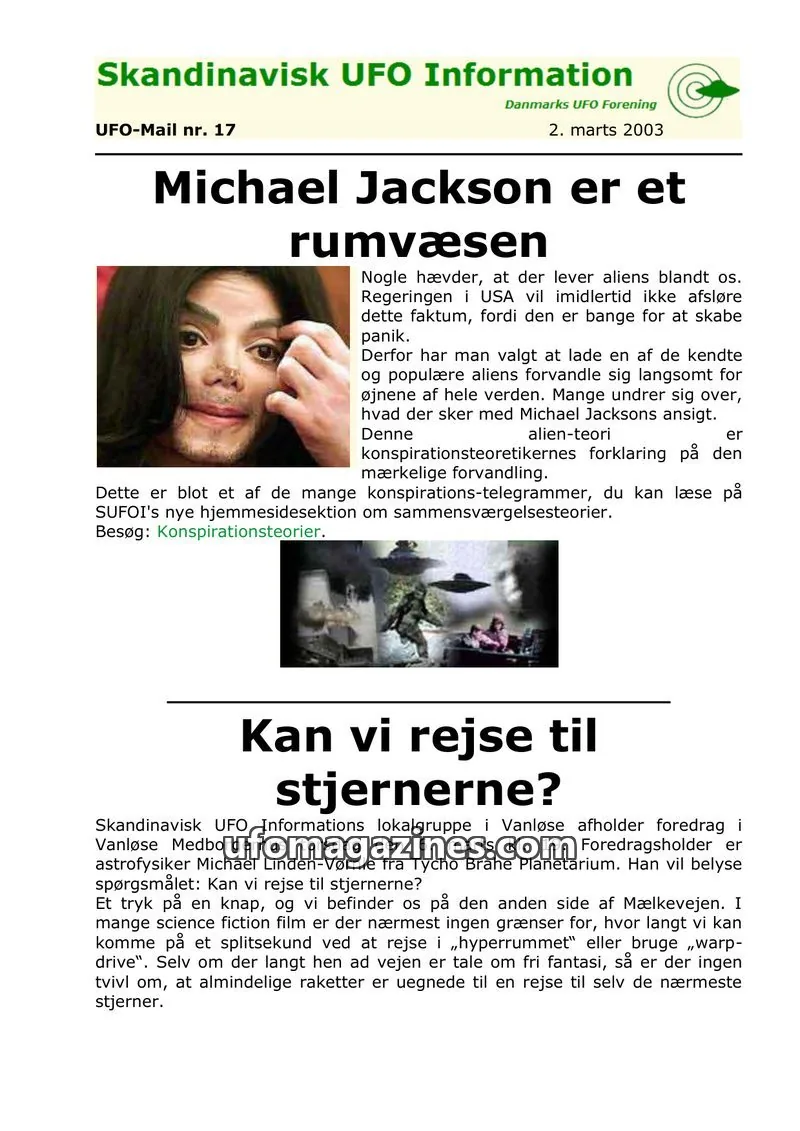 Cover of UFO Mail (SUFOI) issue nr. 17: Skandinavisk UFO Information