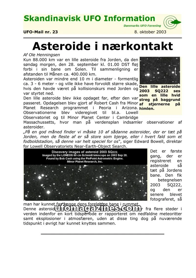 Cover of UFO Mail (SUFOI) issue nr. 23: Skandinavisk UFO Information