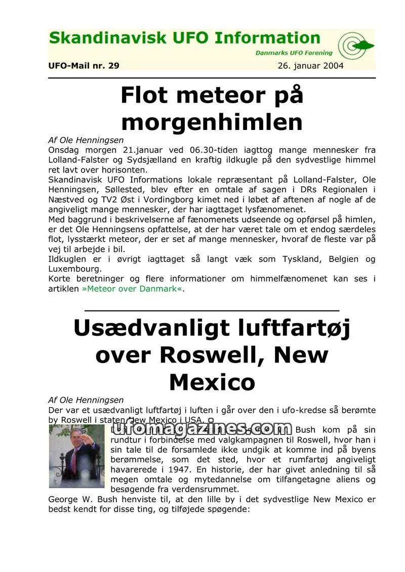 Cover of UFO Mail (SUFOI) issue 29: Skandinavisk UFO Information