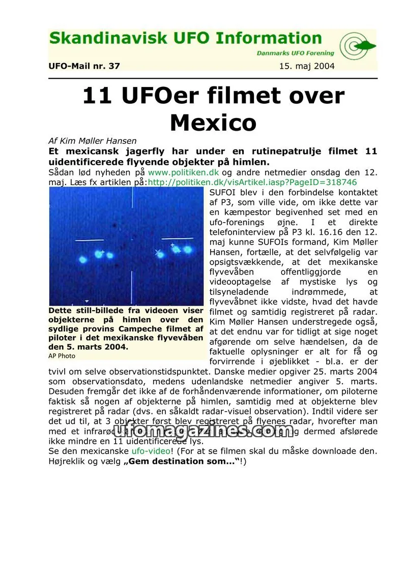 Cover of UFO Mail (SUFOI) issue 37: Skandinavisk UFO Information