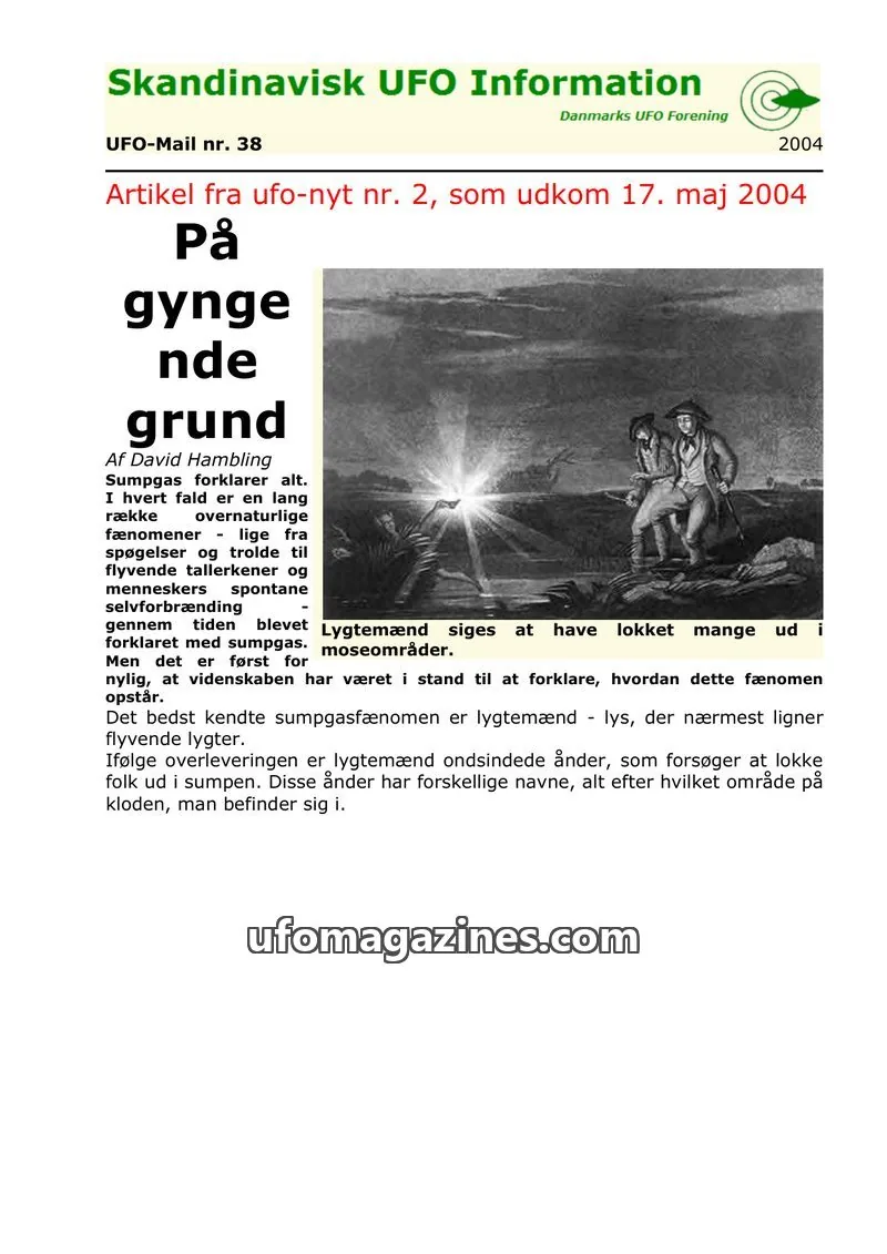 Cover of UFO Mail (SUFOI) issue nr. 38: Skandinavisk UFO Information