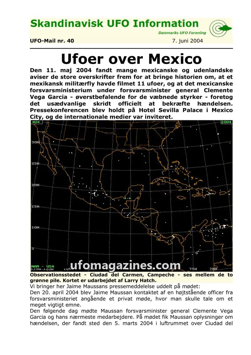 Cover of UFO Mail (SUFOI) issue nr. 40: Skandinavisk UFO Information