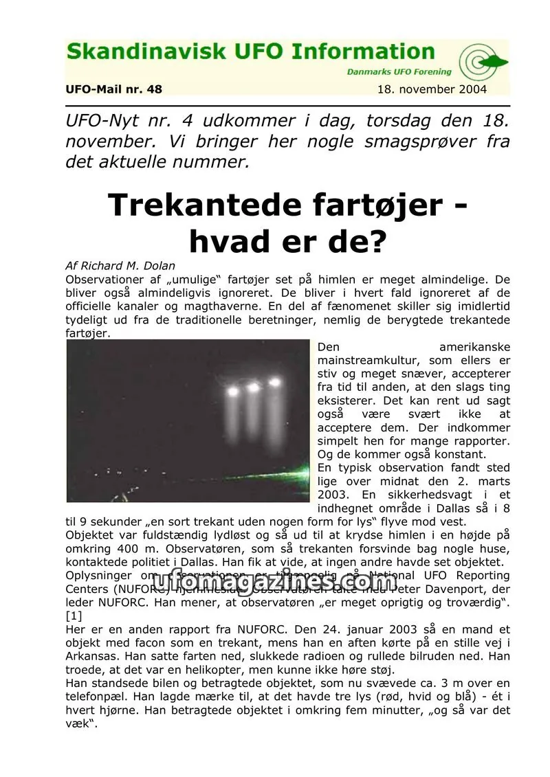 Cover of UFO Mail (SUFOI) issue 48: Skandinavisk UFO Information