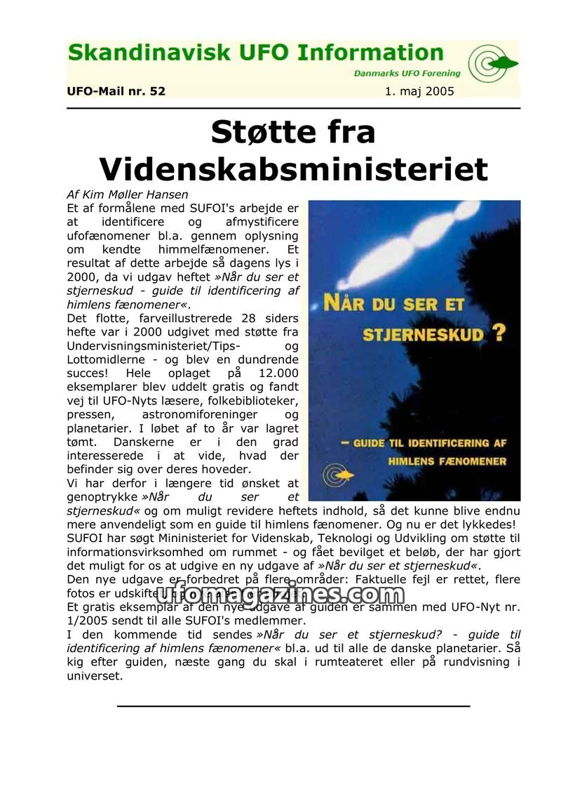 Cover of UFO Mail (SUFOI) issue nr. 52: Skandinavisk UFO Information