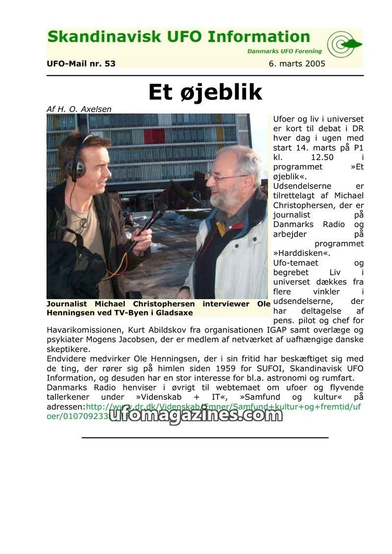 Cover of UFO Mail (SUFOI) issue 53: Skandinavisk UFO Information