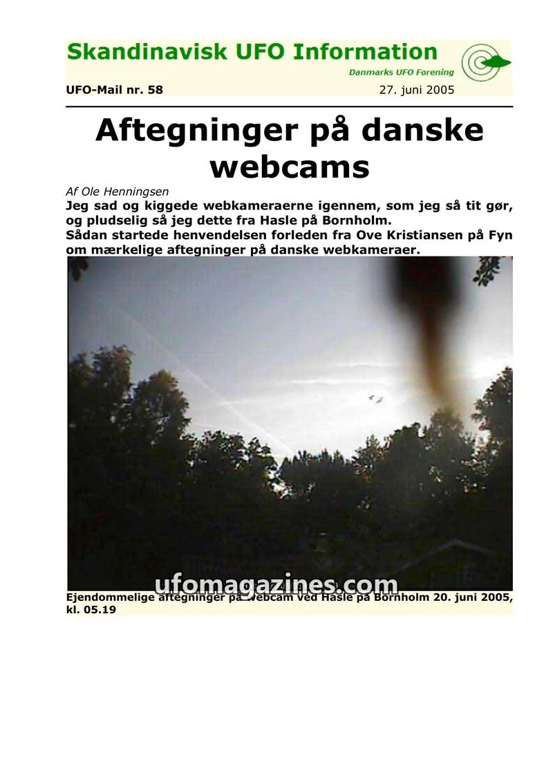 Cover of UFO Mail (SUFOI) issue 58: Skandinavisk UFO Information