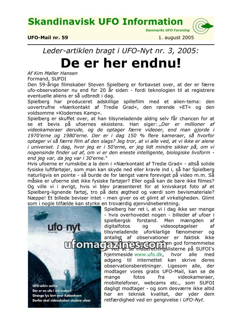 Cover of UFO Mail (SUFOI) issue 59: Skandinavisk UFO Information