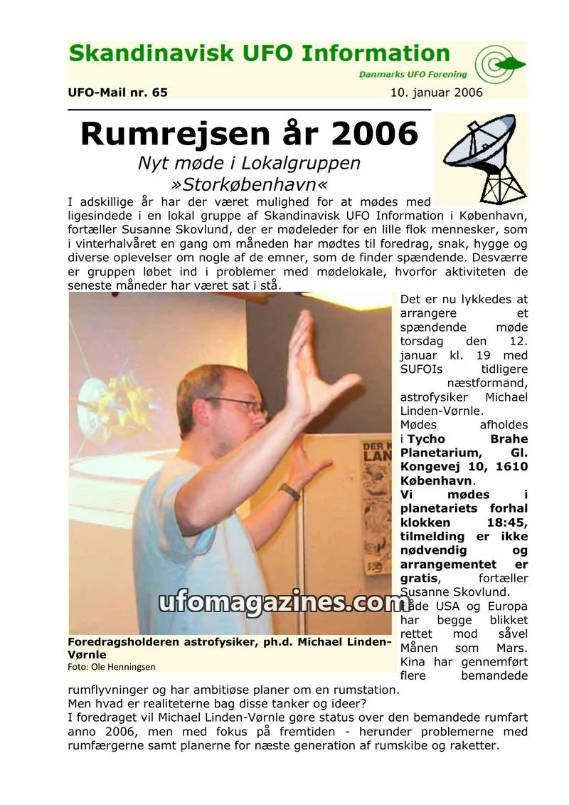 Cover of UFO Mail (SUFOI) issue nr. 65: Skandinavisk UFO Information