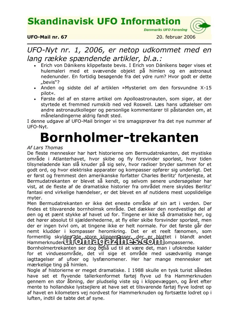Cover of UFO Mail (SUFOI) issue 67: Skandinavisk UFO Information