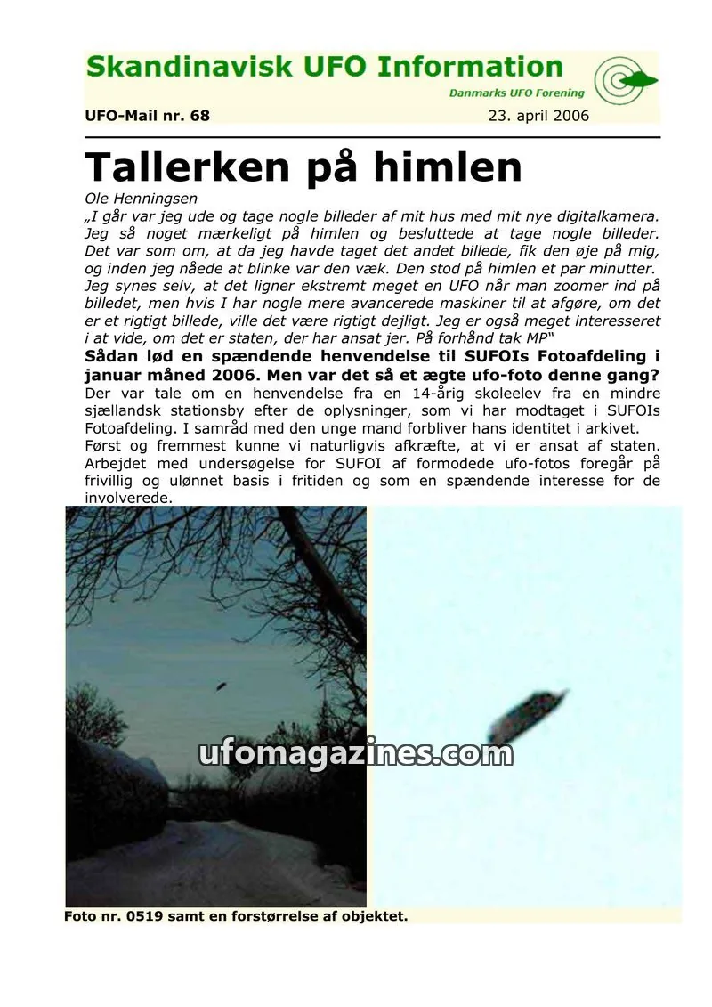 Cover of UFO Mail (SUFOI) issue 68: Skandinavisk UFO Information