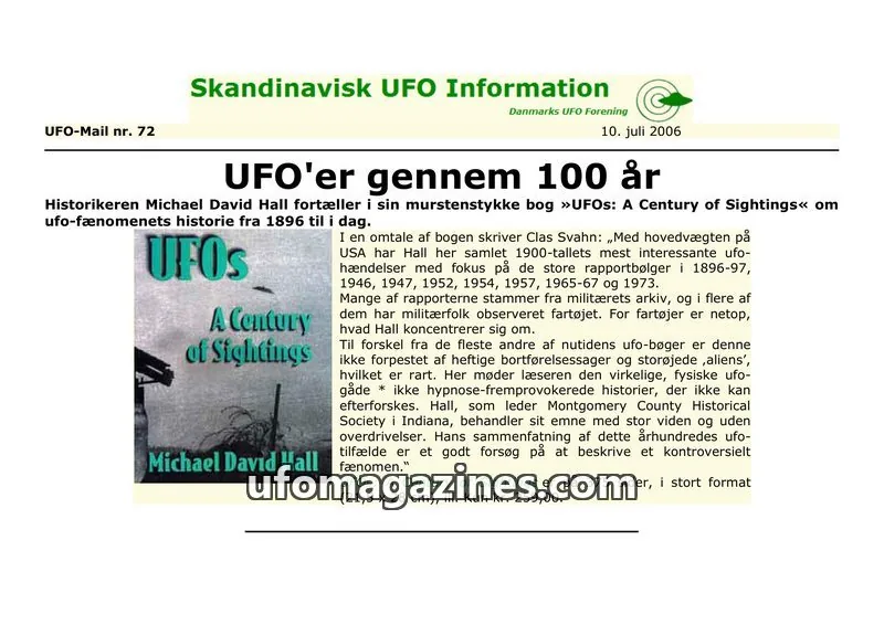 Cover of UFO Mail (SUFOI) issue nr. 72: Skandinavisk UFO Information