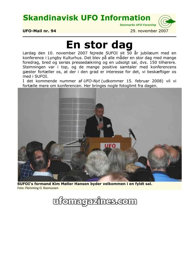 Cover of UFO Mail (SUFOI) issue 94: Skandinavisk UFO Information