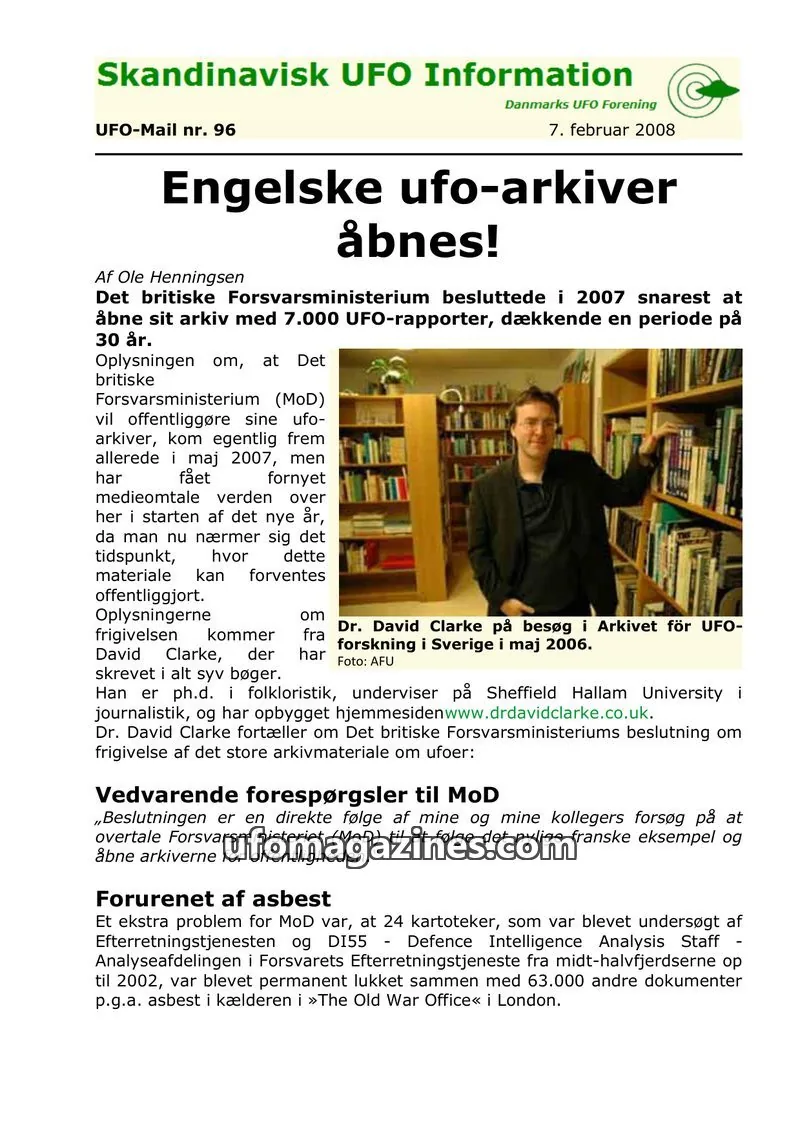Cover of UFO Mail (SUFOI) issue 96: Skandinavisk UFO Information
