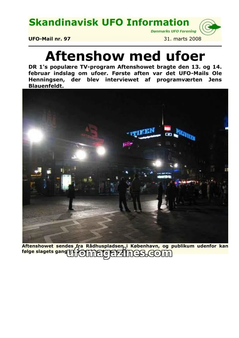 Cover of UFO Mail (SUFOI) issue 97: Skandinavisk UFO Information
