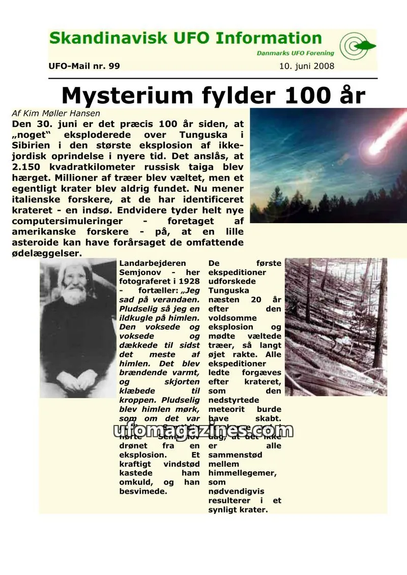 Cover of UFO Mail (SUFOI) issue 99: Skandinavisk UFO Information