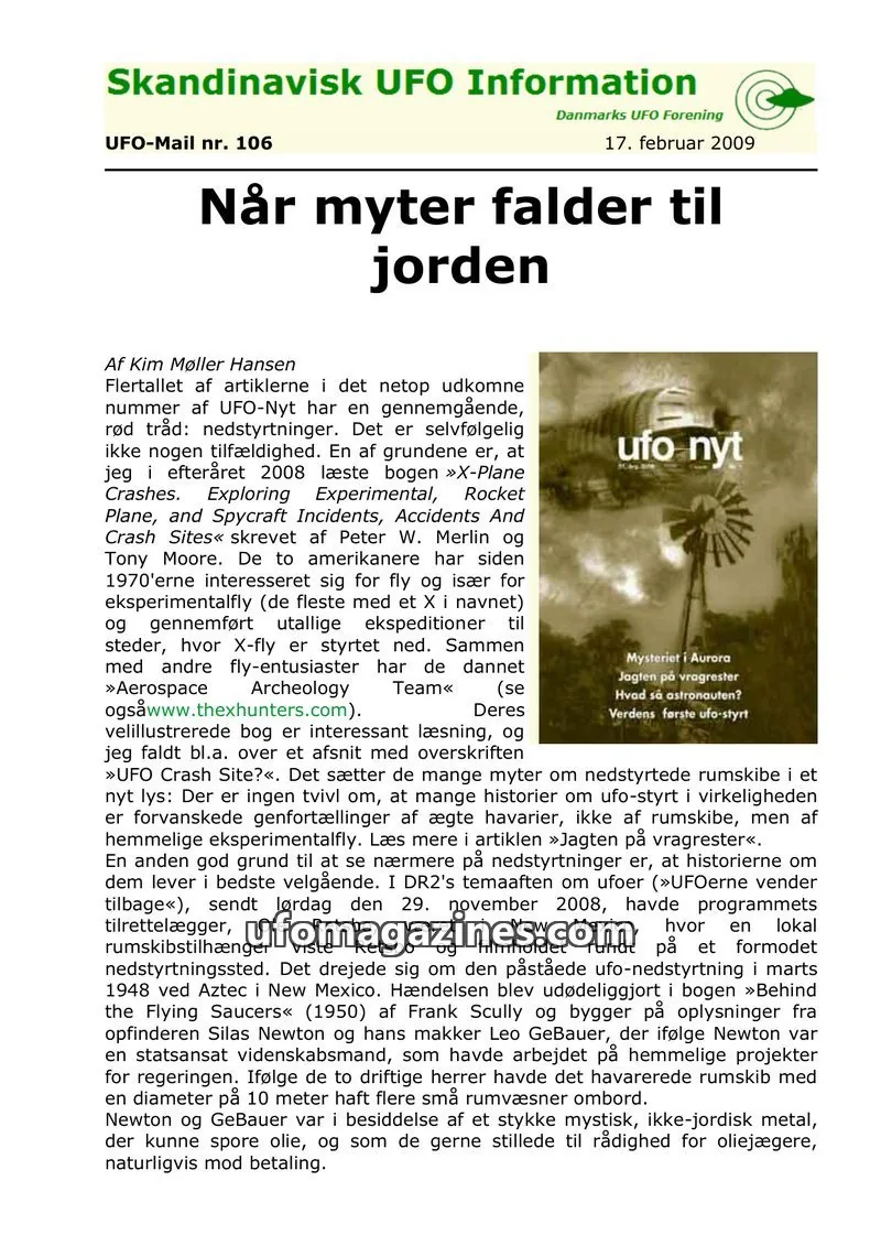Cover of UFO Mail (SUFOI) issue 106: Skandinavisk UFO Information