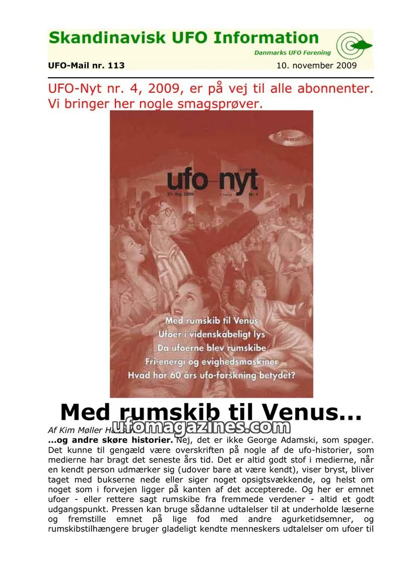 Cover of UFO Mail (SUFOI) issue nr. 113: Skandinavisk UFO Information