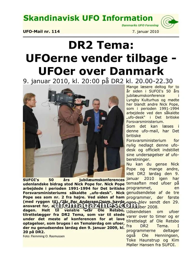 Cover of UFO Mail (SUFOI) issue 114: Skandinavisk UFO Information