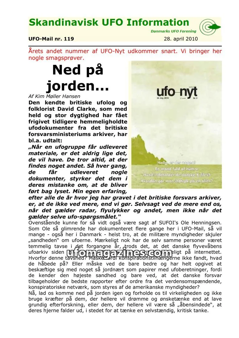 Cover of UFO Mail (SUFOI) issue 119: Skandinavisk UFO Information