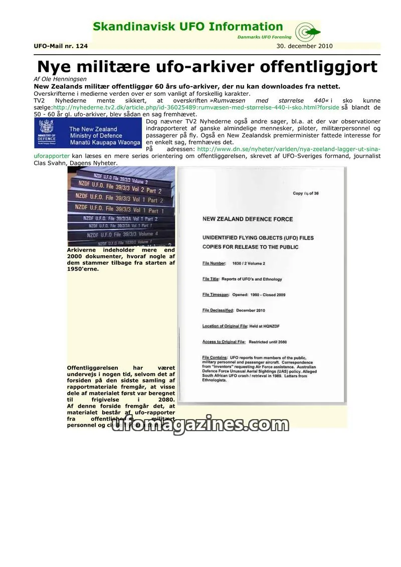 Cover of UFO Mail (SUFOI) issue 124: Skandinavisk UFO Information