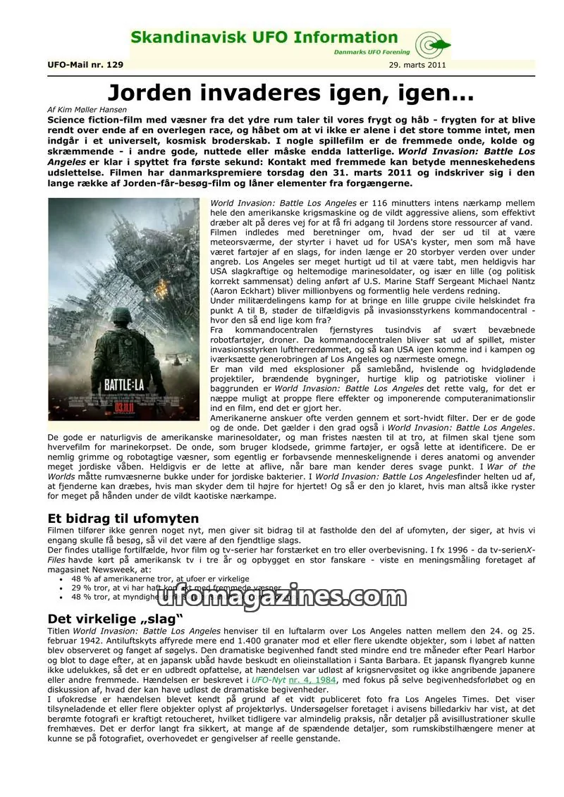 Cover of UFO Mail (SUFOI) issue 129: Skandinavisk UFO Information