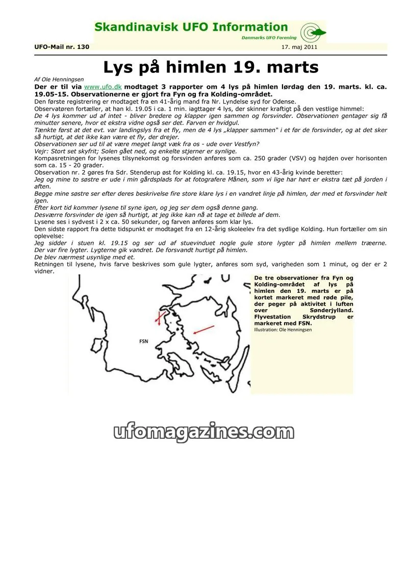 Cover of UFO Mail (SUFOI) issue 130: Skandinavisk UFO Information