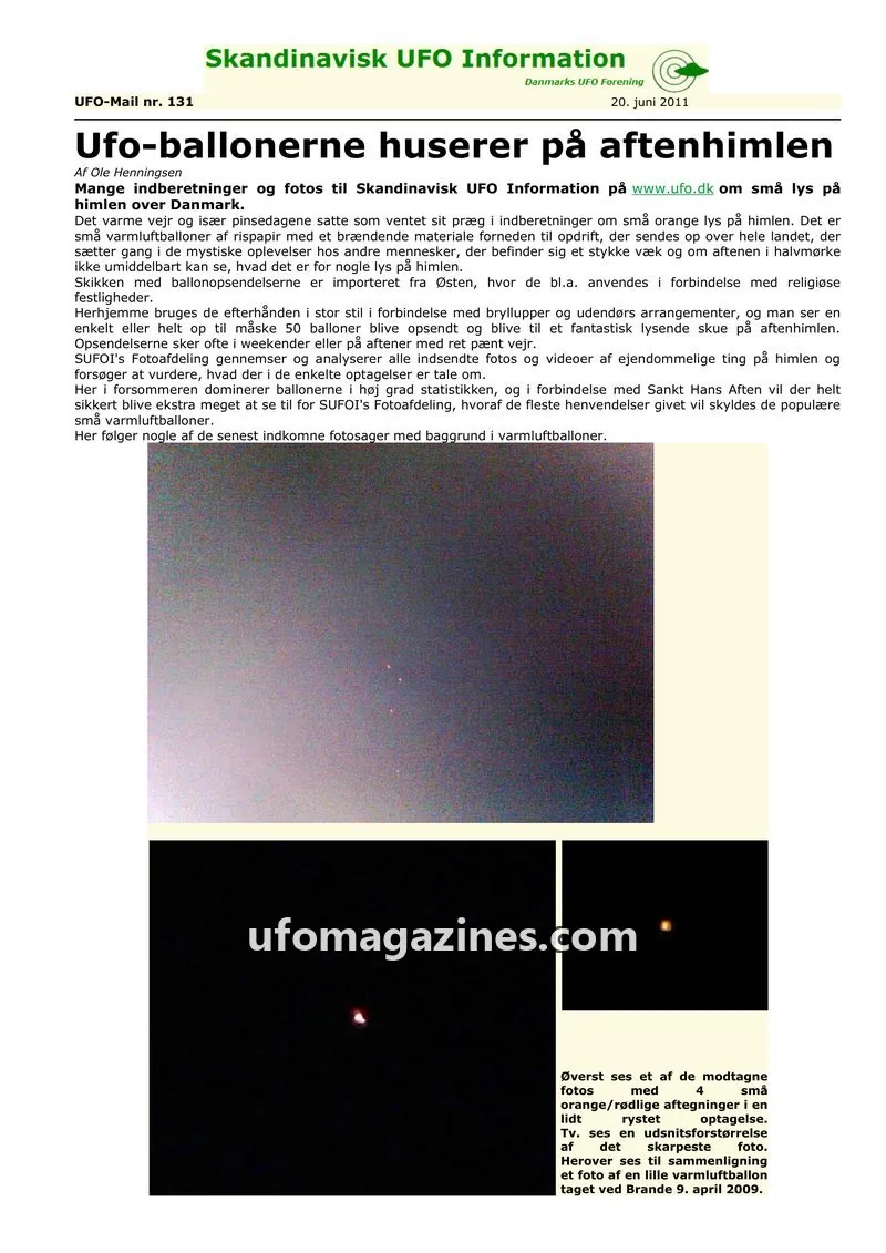 Cover of UFO Mail (SUFOI) issue 131: Skandinavisk UFO Information