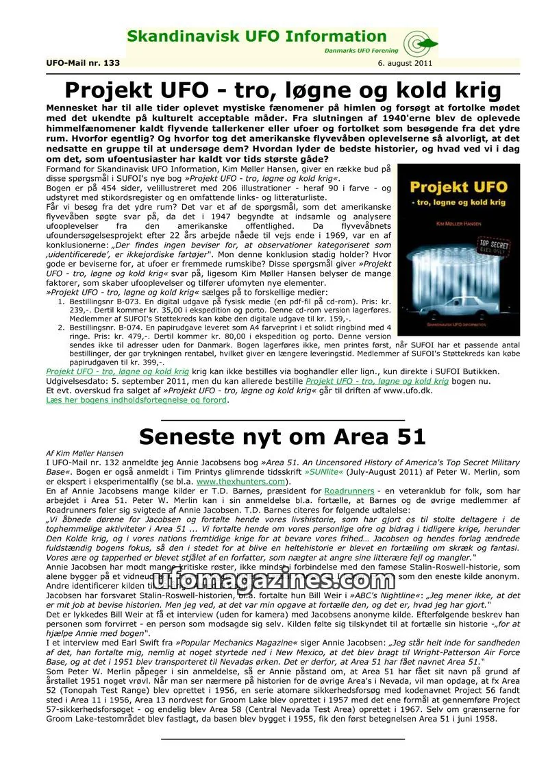 Cover of UFO Mail (SUFOI) issue 133: UFO-Mail