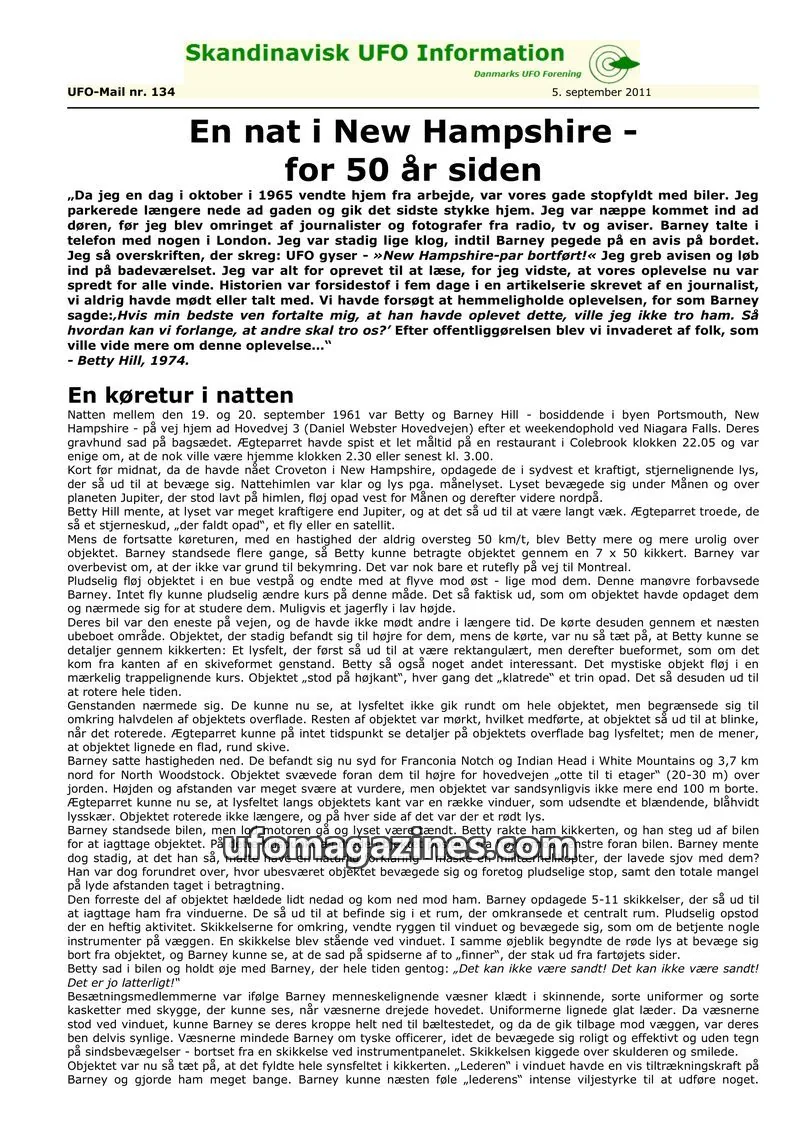 Cover of UFO Mail (SUFOI) issue 134: Skandinavisk UFO Information
