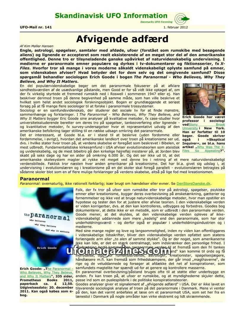 Cover of UFO Mail (SUFOI) issue 141: Skandinavisk UFO Information