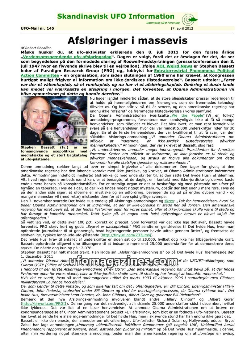 Cover of UFO Mail (SUFOI) issue nr. 145: Skandinavisk UFO Information