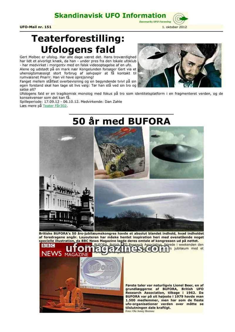 Cover of UFO Mail (SUFOI) issue 151: Skandinavisk UFO Information