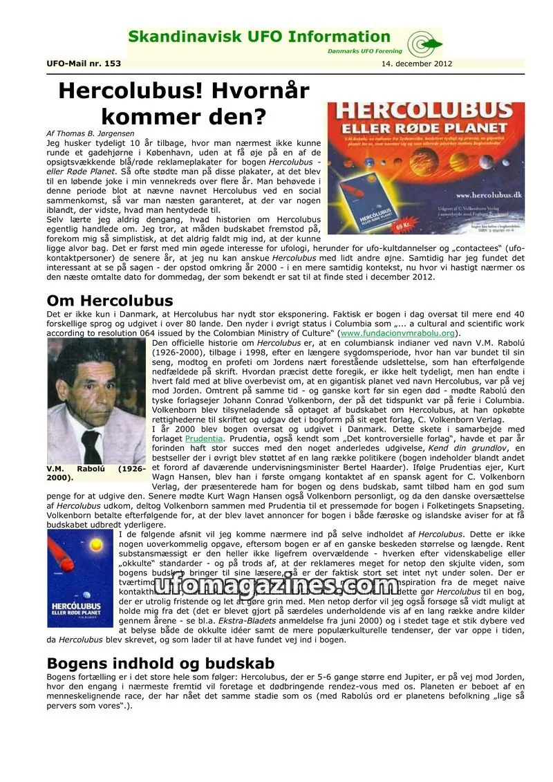 Cover of UFO Mail (SUFOI) issue nr. 153: Skandinavisk UFO Information