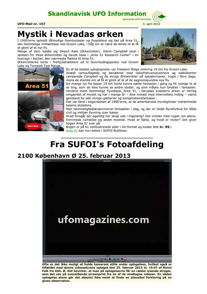Cover of UFO Mail (SUFOI) issue 157: Skandinavisk UFO Information