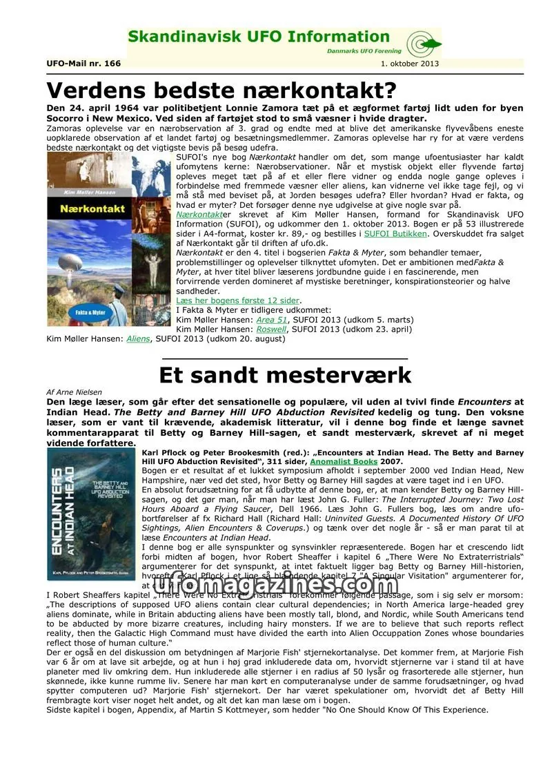 Cover of UFO Mail (SUFOI) issue 166: Skandinavisk UFO Information