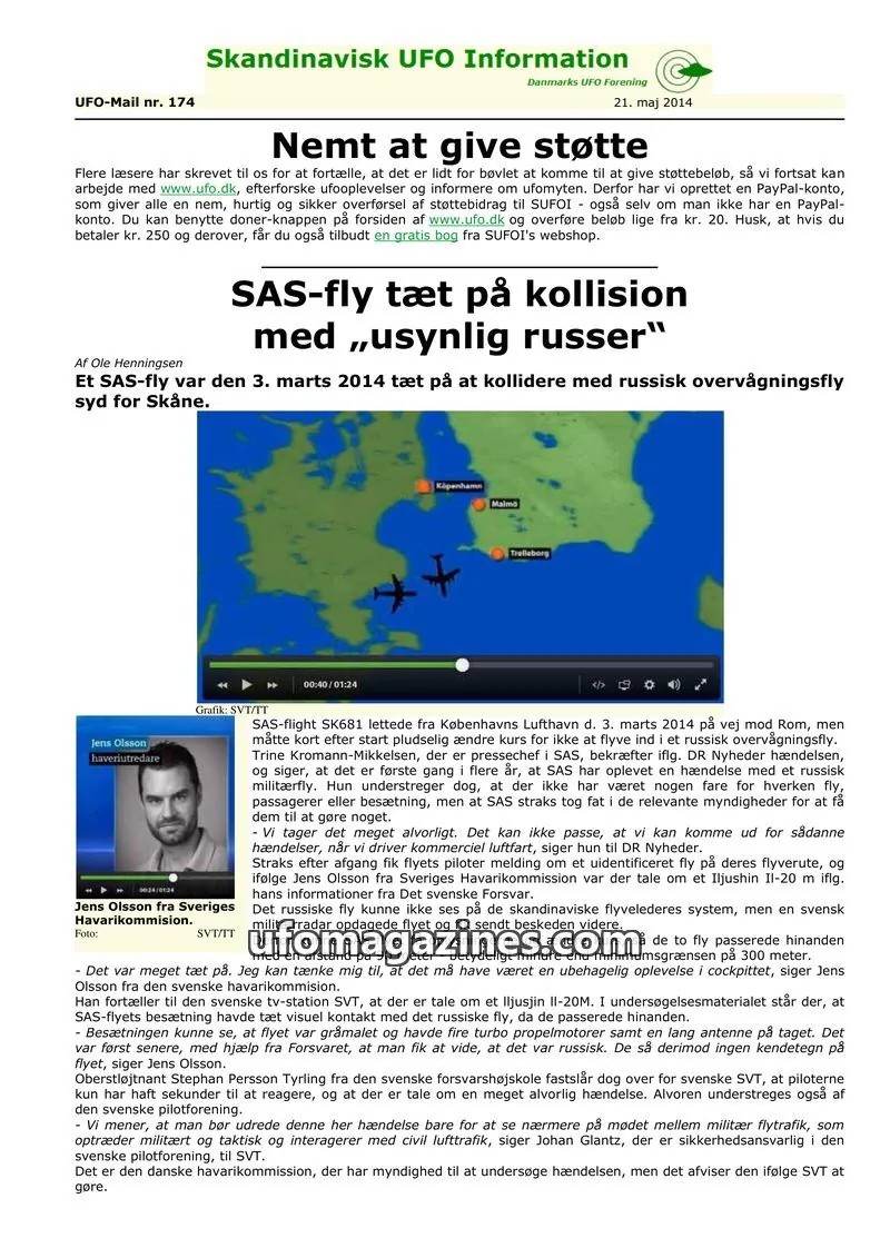 Cover of UFO Mail (SUFOI) issue 174: Skandinavisk UFO Information